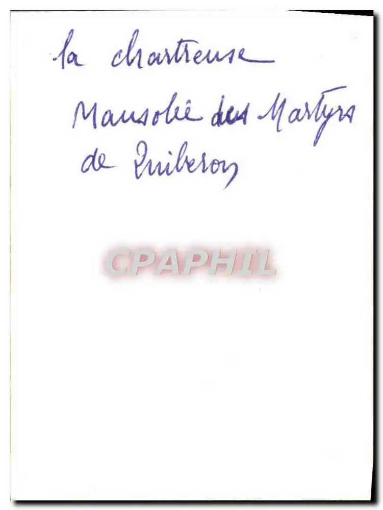 Mausoléu dos Mártires de Quiberon — Quiberon MDCCXCIV — editor desconhecido, n° de série 10 - Verso