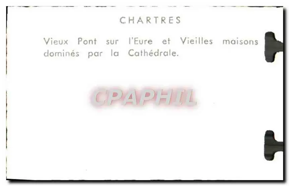 Chartres — Velho Ponte sobre a Eure e Velhas casas dominadas pela Catedral - Verso