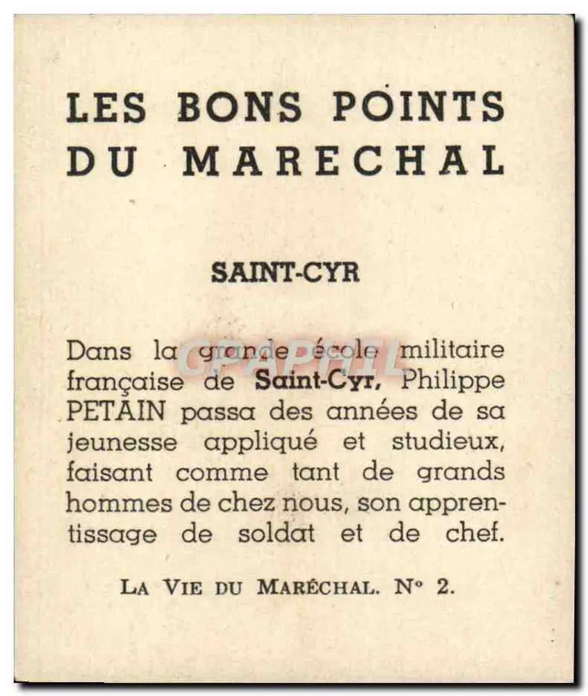 Saint-Cyr — 1876 — Das Leben des Marschalls, Nr. 2 - Rückseite