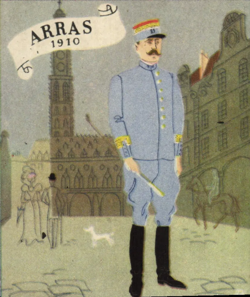 अर्रास 1910 — नीले यूनिफॉर्म में सैनिक — मार्शल के जीवन संख्या 3 - आगे