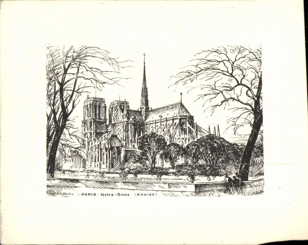 PARIS - Notre-Dame (Abside) — gravure monochrome — Les Éditions art-chop, Paris - Frente