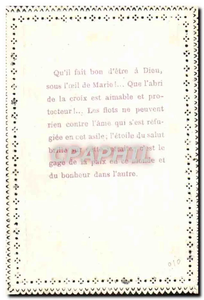 Krzyż i gołąb — modlitwa do Maryi — L. Turgis, wydawca - Rewers