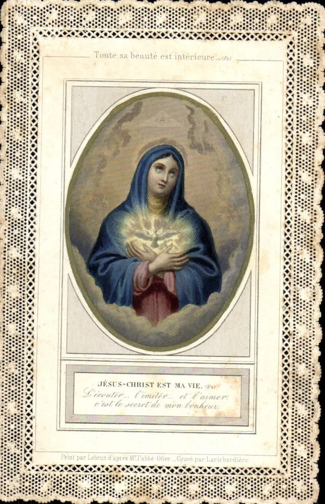 Jesus Christ ist mein Leben — Gemalt von Lebrun nach M. dem Abbé Olier, gestochen von Larichardière - Vorderseite