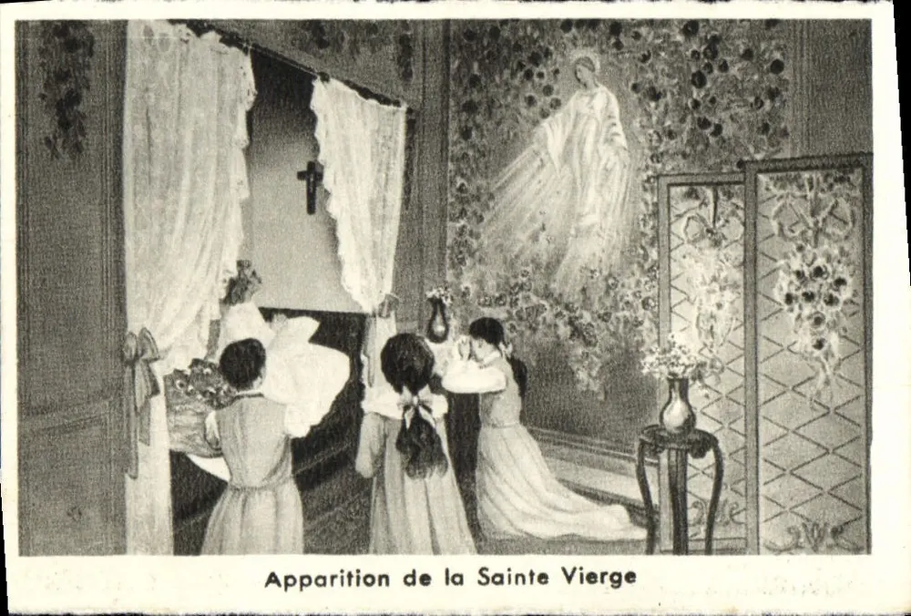 Aparição da Santa Virgem — cena religiosa — sem editor ou número visível - Frente