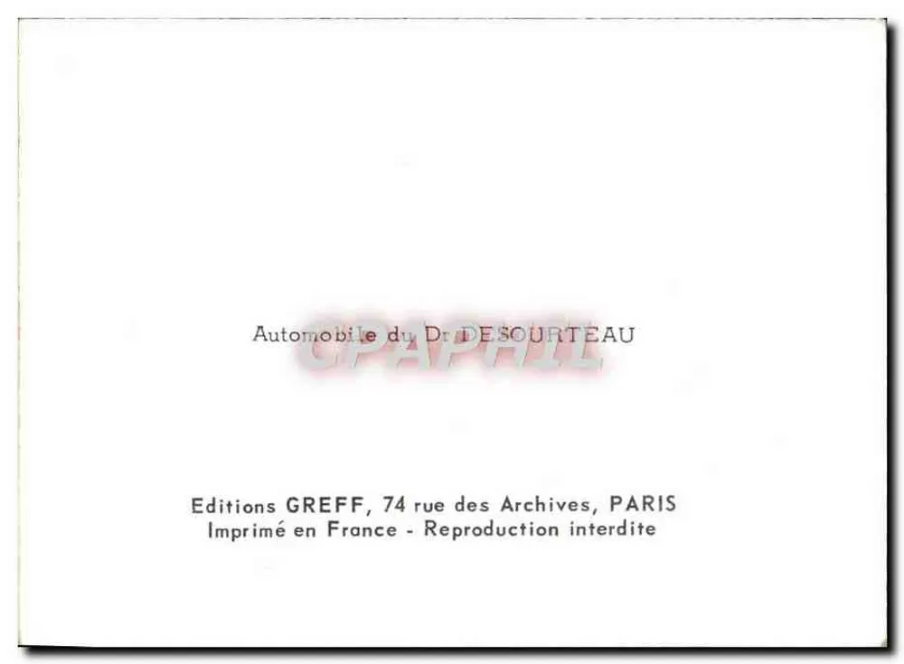 Ruinen eines Dorfes nach dem Krieg — zerstörtes Auto im Vordergrund — Éditions GREFF, Paris - Rückseite