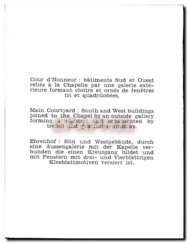 Ehrenhof des Schlosses Chambord — südliche und westliche Gebäude - Rückseite