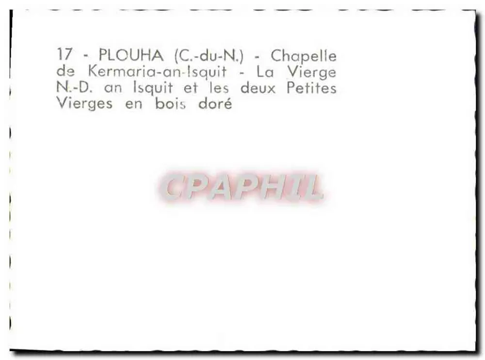 PLOUHA (C.-du-N.) - Chapelle de Kermaria-an-Isquit - La Vierge et les deux Petites Vierges en bois doré - Verso