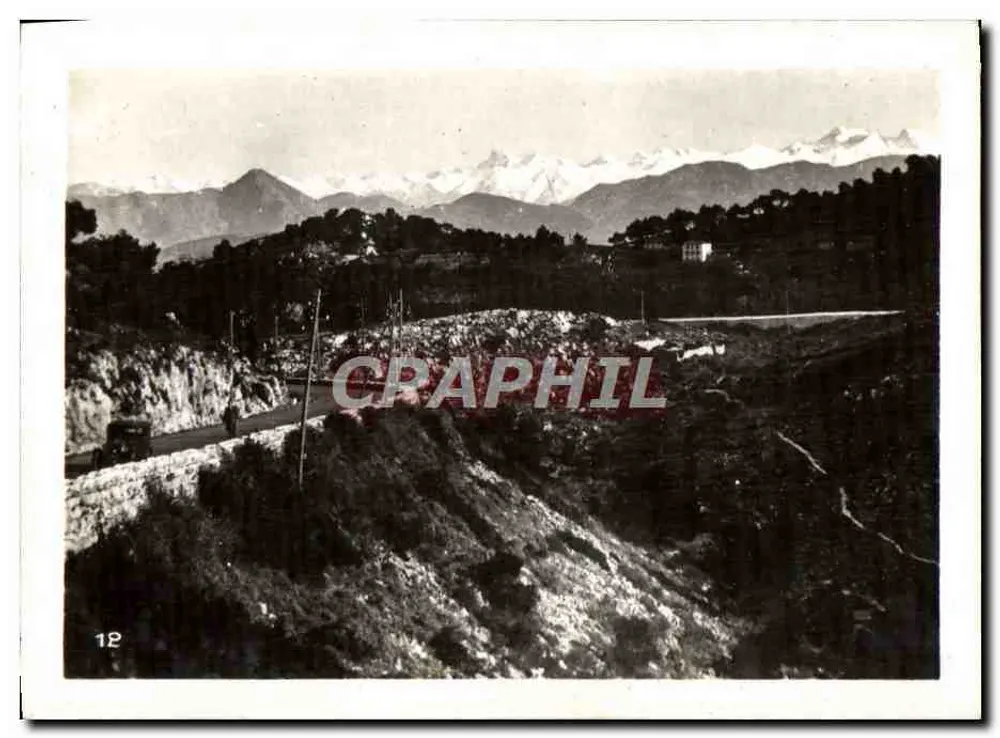 Vista de montanha — estrada e picos nevados — n°12 - Frente