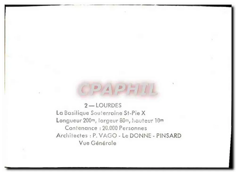 Basílica subterrânea de São Pedro — Lourdes — Vista geral — 2 - Verso