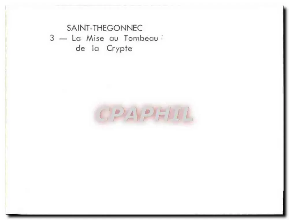 Saint-Thégonnec — A Colocação no Túmulo da Cripta - Verso