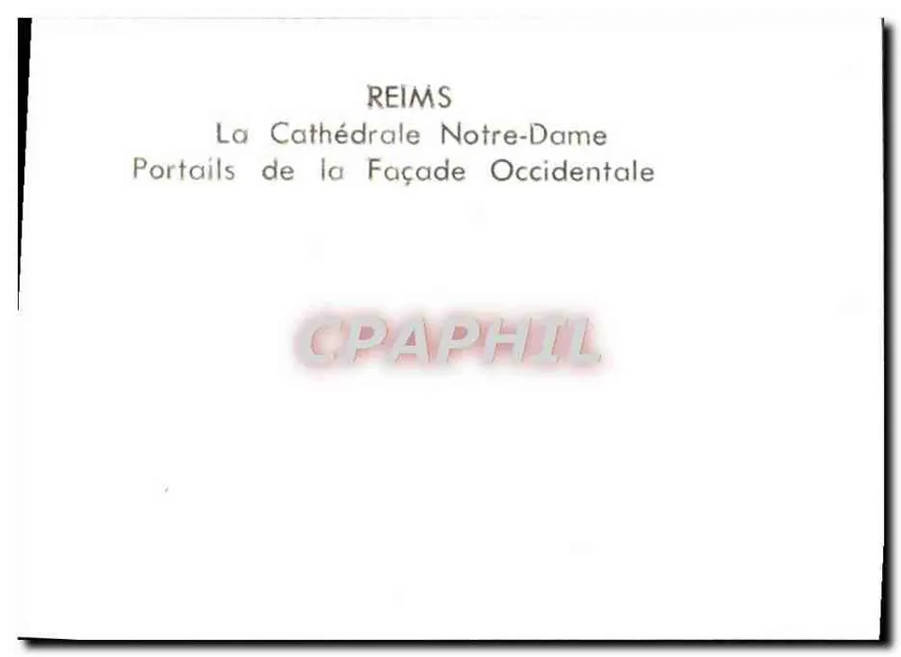 Reims — Ansicht der Kathedrale Notre-Dame, Portale der Westfassade - Rückseite