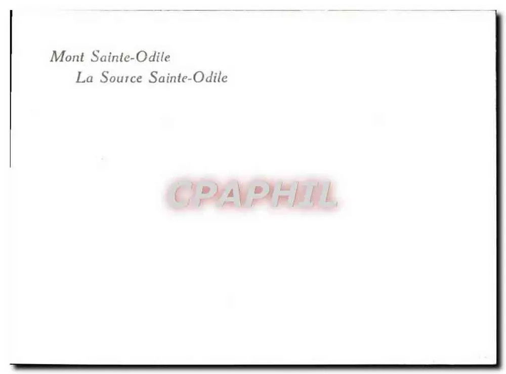 Monte Santa Odile — A Fonte Santa Odile — sem editor ou número de série visível - Verso