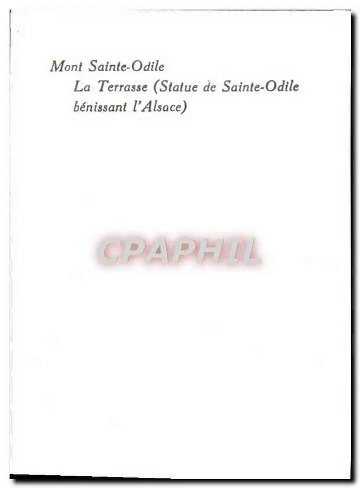 Mont Sainte-Odile — A Terrasse (Estátua de Santa Odile abençoando a Alsácia) - Verso