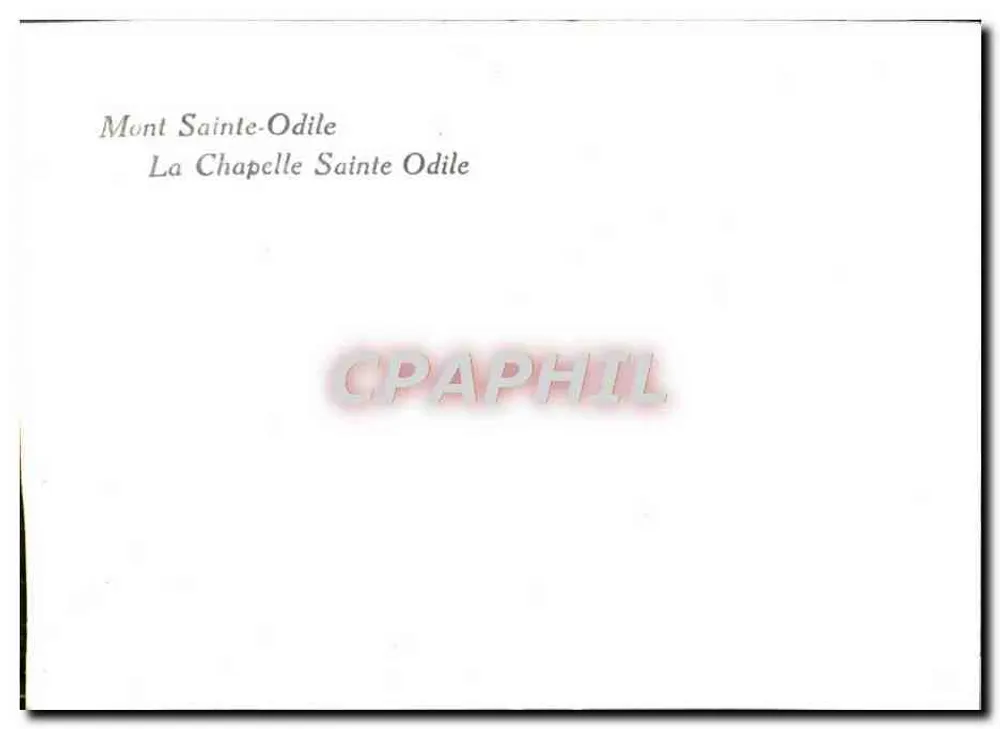 Monte Santa Odile — A Capela Santa Odile — editor desconhecido - Verso