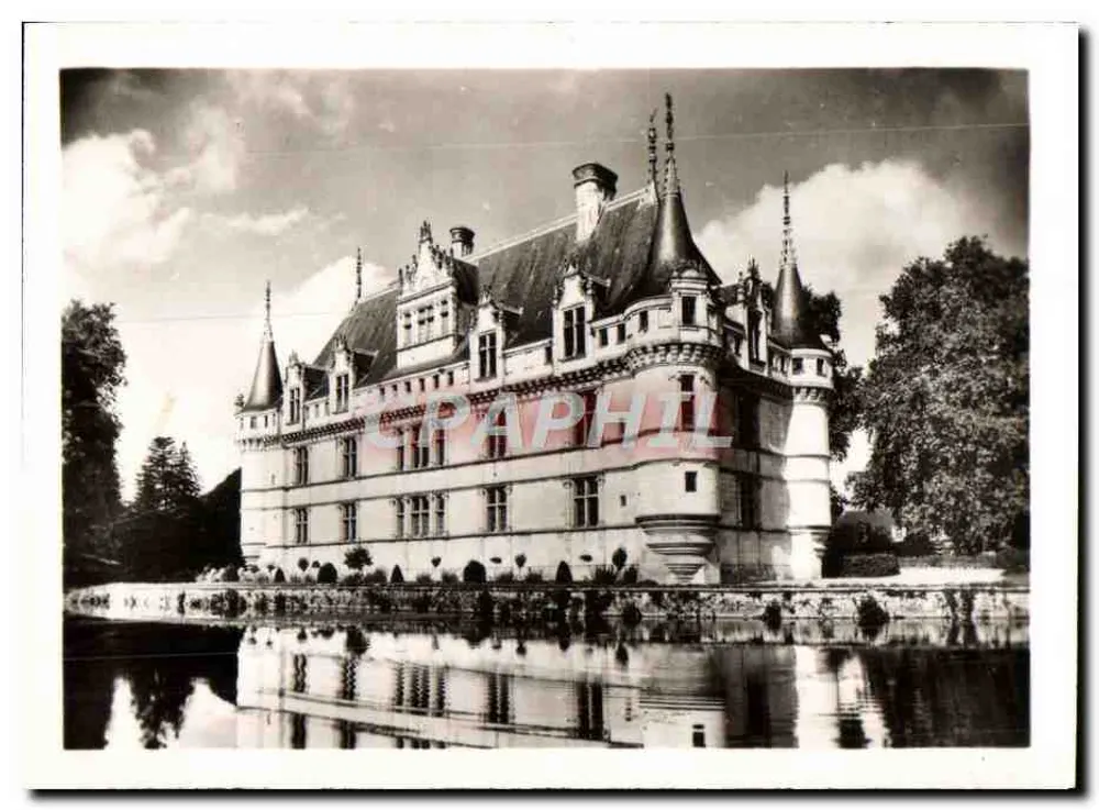 Castelo de Azay-le-Rideau — Fachada sobre o espelho d'água — Éditions de luxe « Estel » - Frente