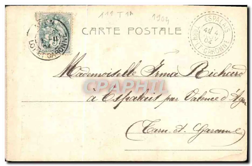 Frau, die auf einem Baumstamm sitzt — Landschaftsszene — Verlag 'Alferroca - Terni' n°4820 - Rückseite
