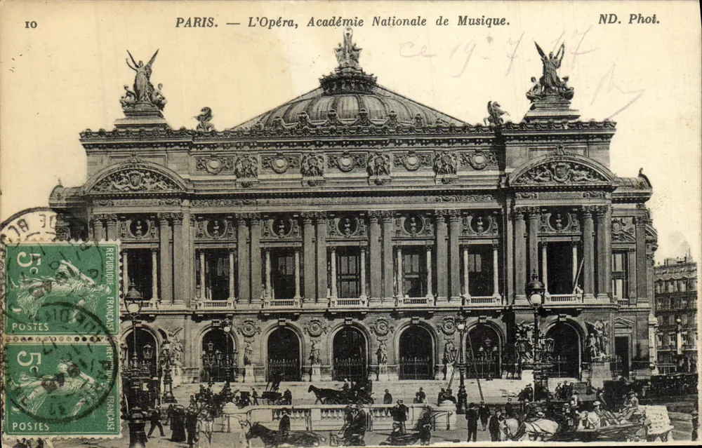 Paris — Das Opernhaus, Nationale Akademie der Musik — ND. Fotografie. - Vorderseite