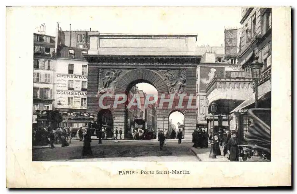 Paris - Porte Saint-Martin — arc monumental avec sculptures, éditeur GUB, n° de série non visible - Frente