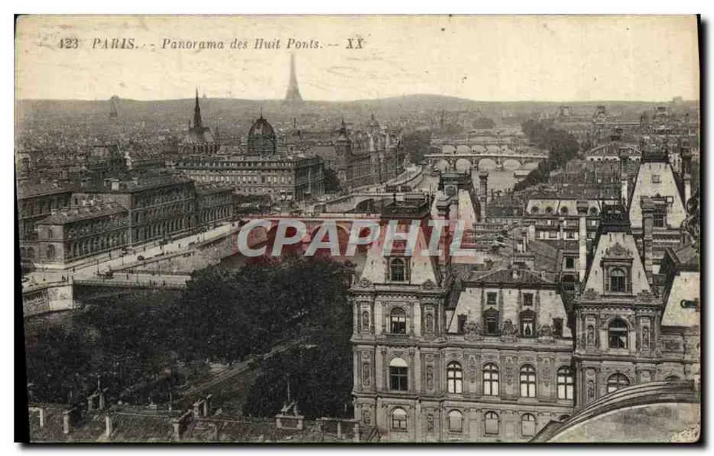 Paris — Panorama des Huit Ponts — éditeur XX, n° 123 - Frente