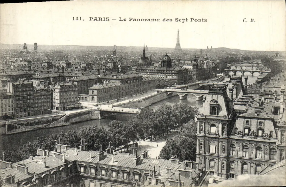 Paris — Panorama dos Sete Pontes — C. M. n° 141 - Frente