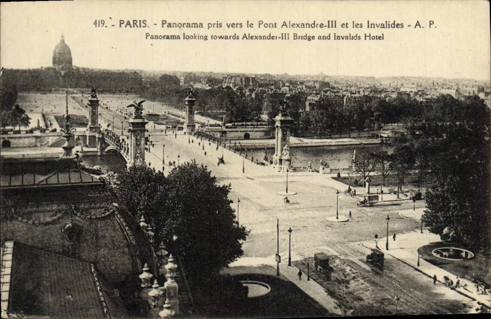 Paris - Panorama nahe dem Pont Alexandre-III und den Invaliden - A. P. - n°419 - Vorderseite