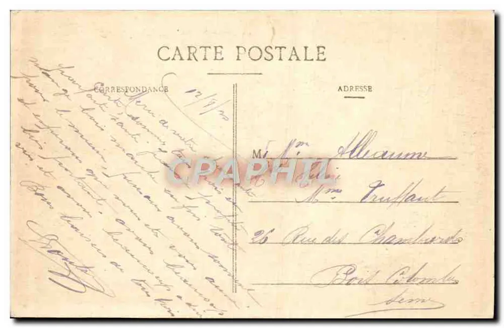 Friedhof von Ste-Claire — Im Hintergrund der Spitzemberg — Ad. Wrick, Saint-Dié, N° 13573 - Rückseite