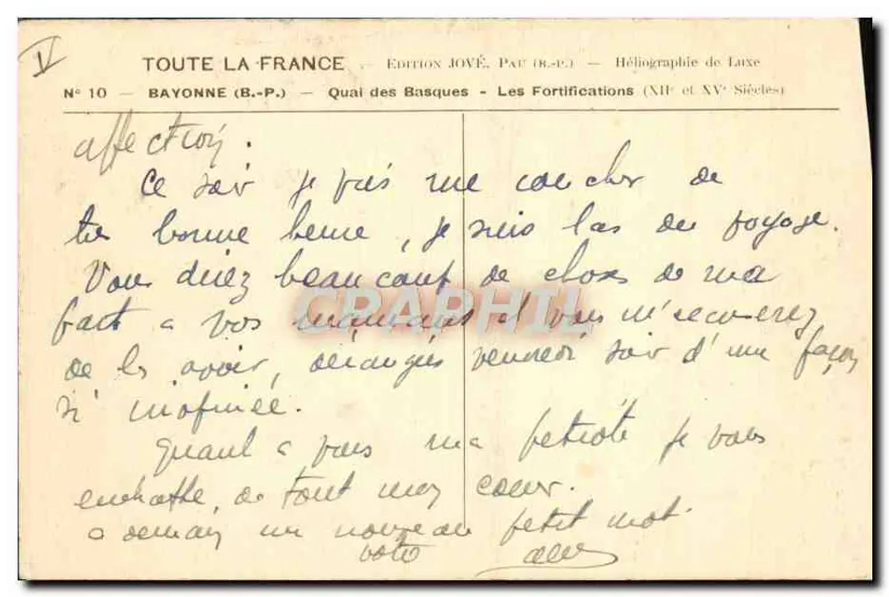 Bayonne (B.P.) — Quai des Basques — Die Befestigungen (12. und 15. Jahrhundert) — Edition JOYÉ, Pau (B.P.) - Rückseite