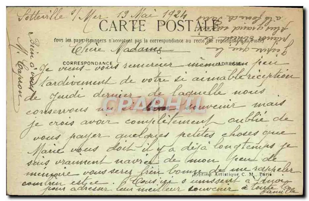 Paris (1er arrondissement) — A Santa Capela — C.M. n°33 - Verso