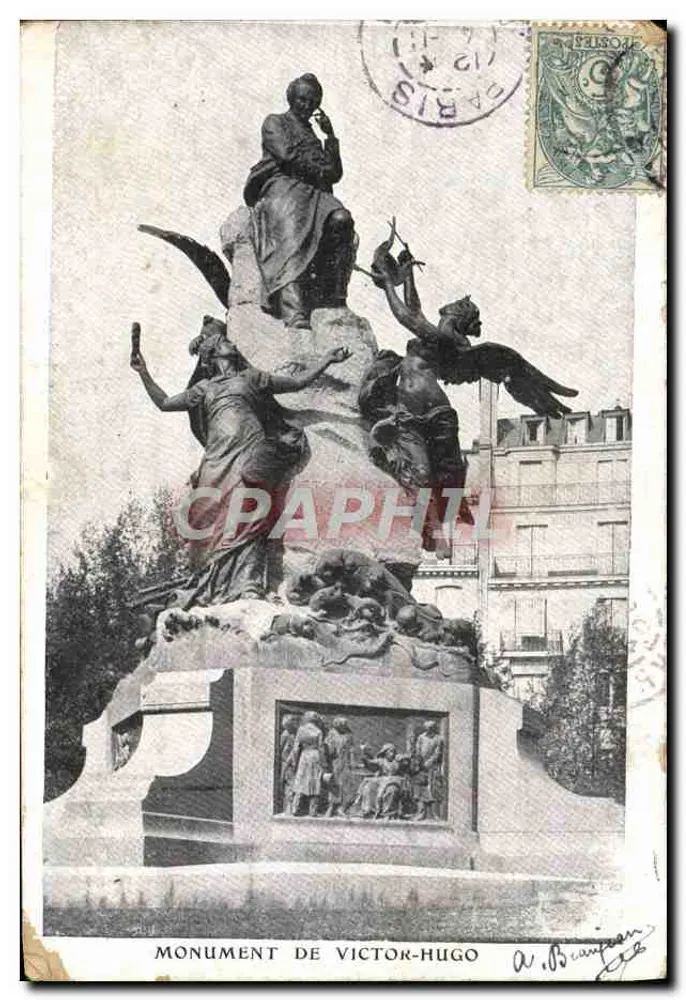 Monument do Victora Hugo — Paryż — wyd. A. Beaujean, numer nie widoczny - Awers
