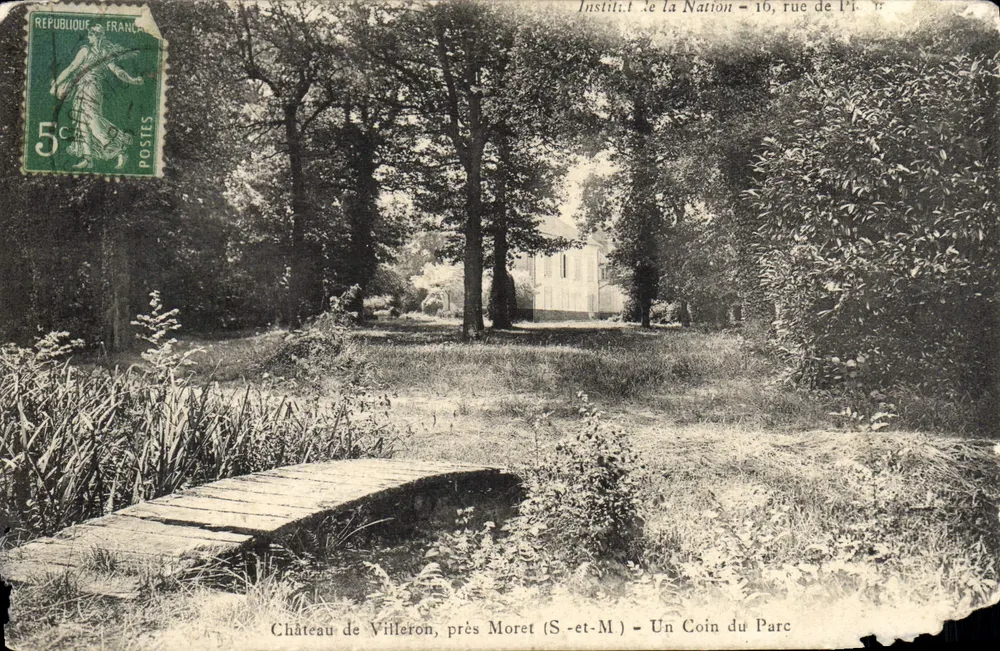 Schloss Villeron, nahe Moret (S.-et-M) — Ein Stück des Parks — Verlag: Institut de la Nation, 16 rue de l’I. - Vorderseite