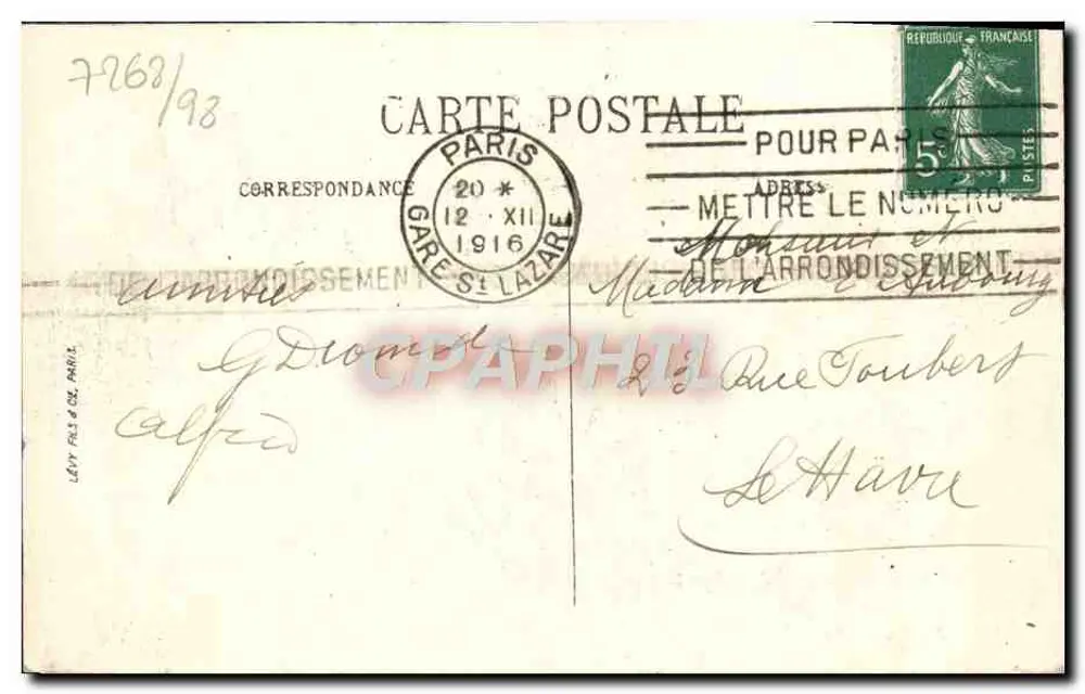 Paris — Perspectiva da Rue de Rivoli — LL. n°52 - Verso