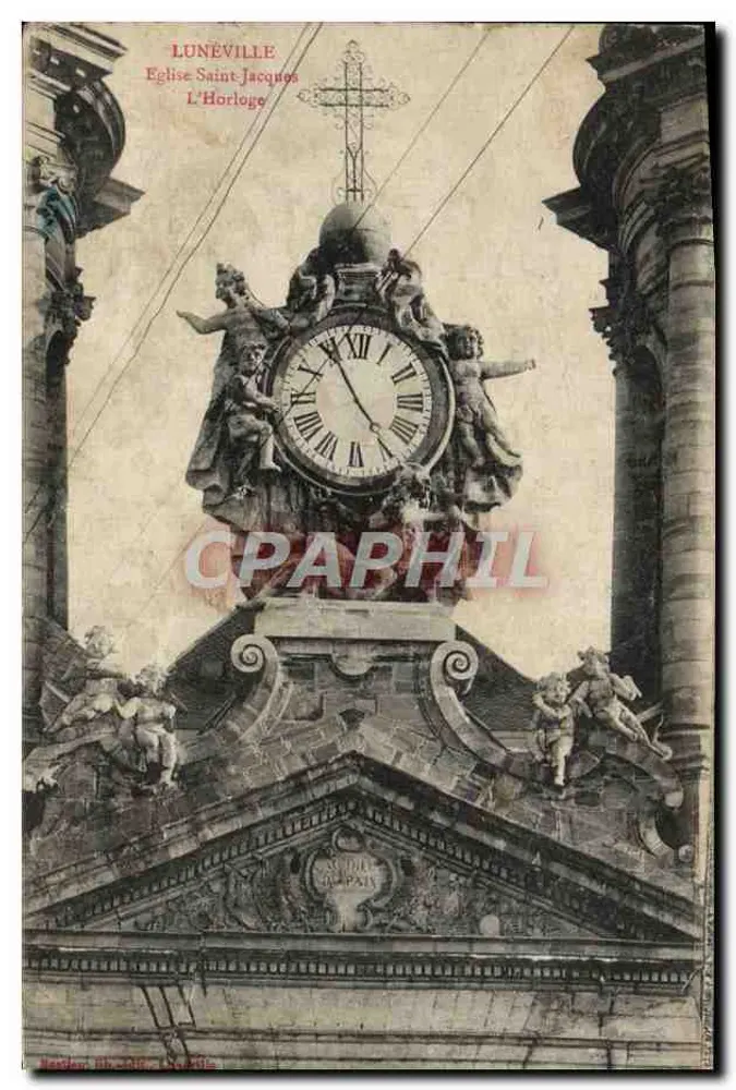 Lunéville — Kirche Saint-Jacques und ihre verzierte Uhr — Verleger: Studio de Paris - Vorderseite
