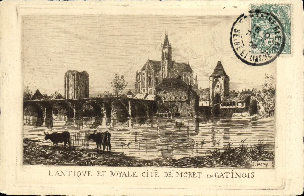 L'Antique et Royale Cité de Moret en Gatinois — J. Béage — éditeur non visible - Recto