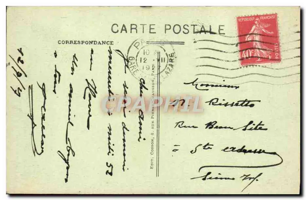 Paris - Estátua e Praça da República — C.M. n°41 - Verso