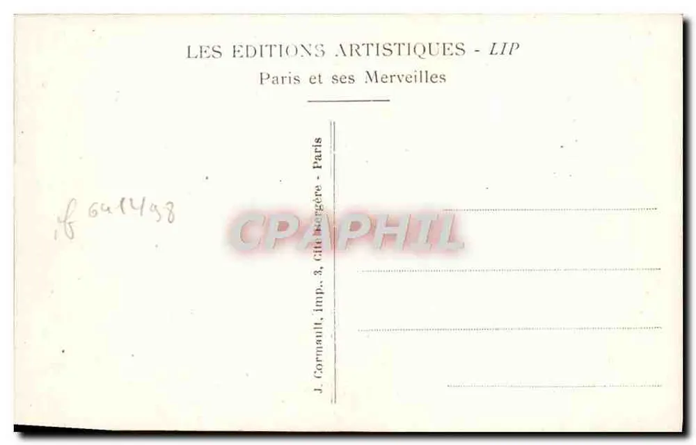 Paris — Grab des Unbekannten Soldaten und das ewige Feuer des Gedenkens — LIP - Rückseite