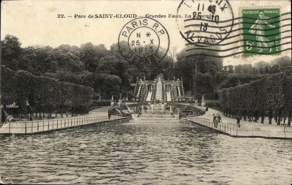 Parc de SAINT-LOUD — Grandes Eaux. La Cascade — éditeur PARIS R.P. N° 25-X - Frente