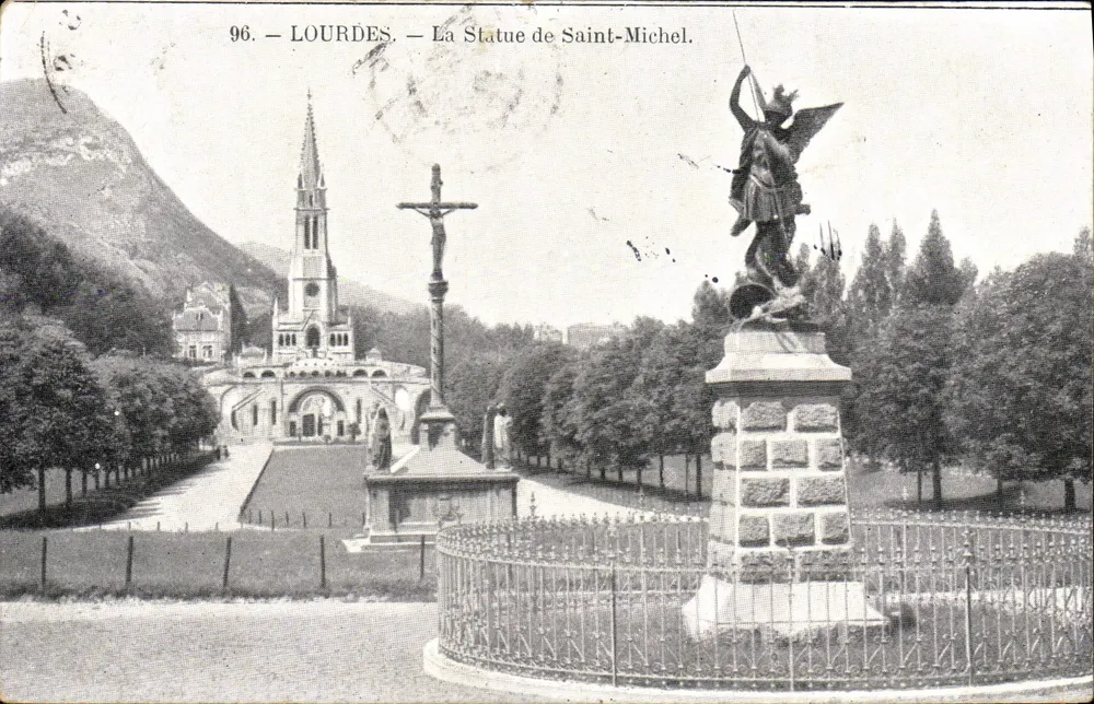 Lourdes — De Statuïne van Sint-Michaël — Anonieme uitgever, n° 96 - Voorkant