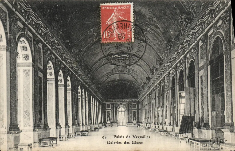 Palácio de Versalhes — Galerias dos Espelhos — editor G. D. n°94 - Frente