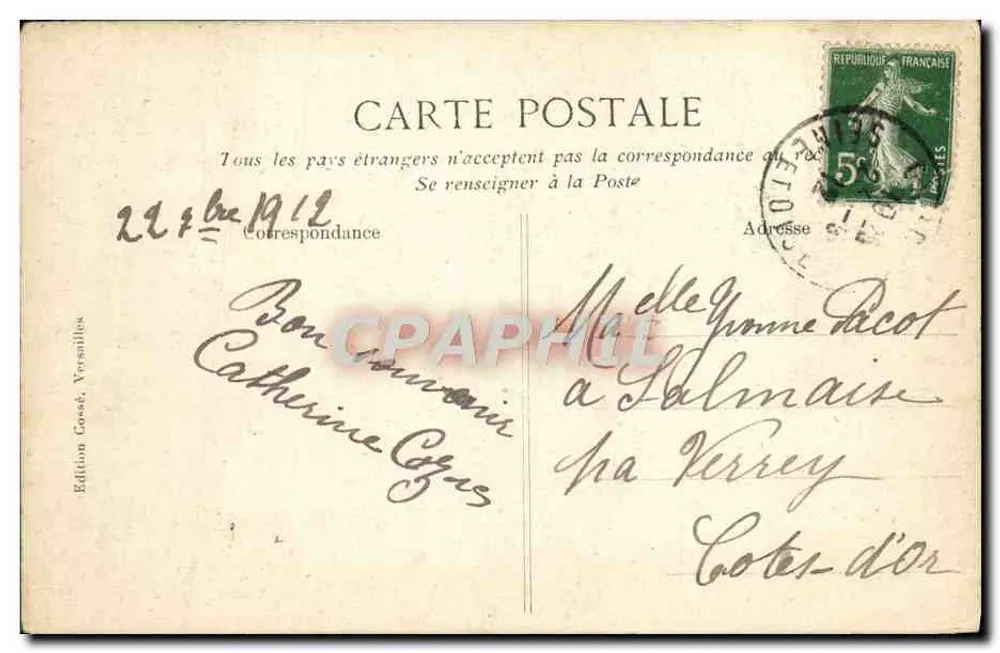 Versailles — Das Schloss — Galerie der Schlachten — Edition Gosset - Rückseite