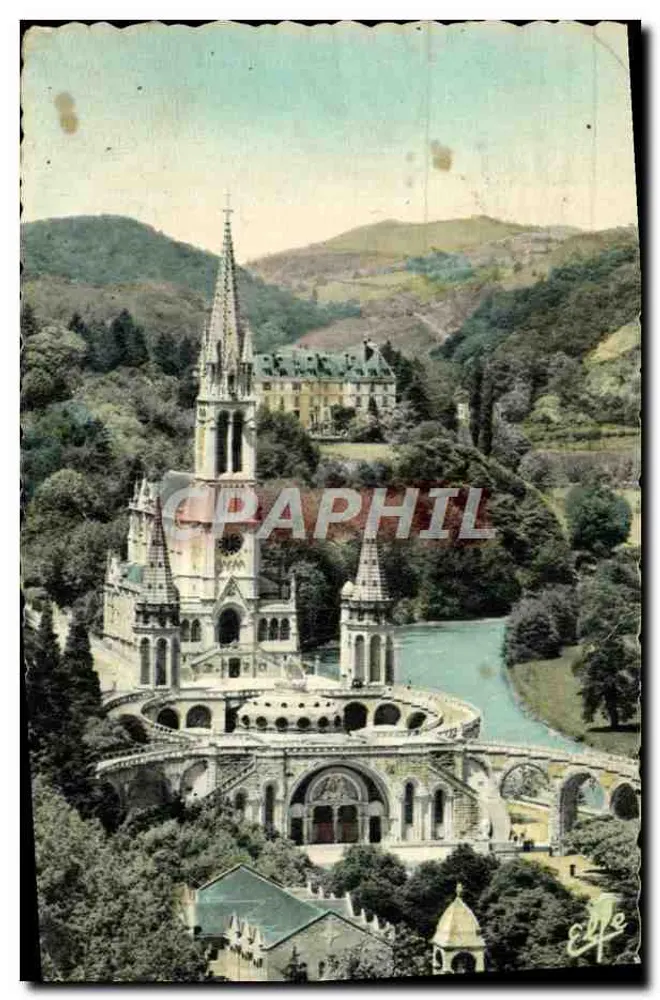 LOURDES — Überblick über die Basilika und das Tal des Gave — Editions Labyrthe Frères, Toulouse - Vorderseite
