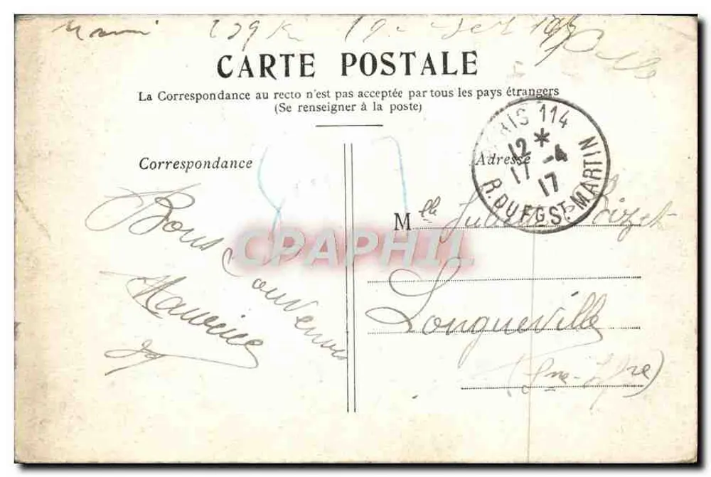Paris — La Bourse. — Éditeur : N. L. — N° de série : 114 - Verso