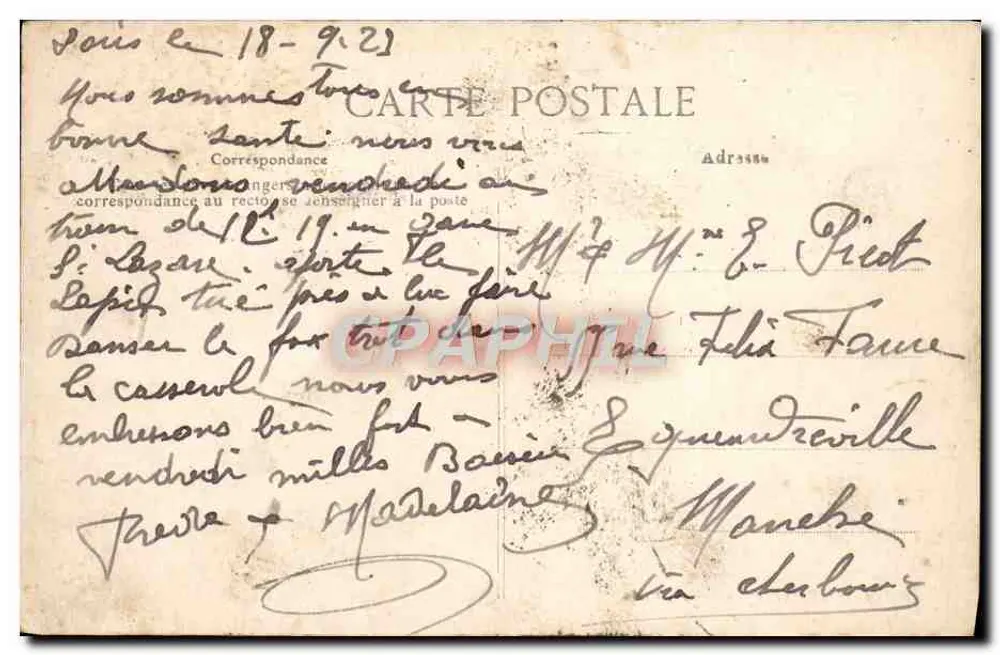 Paris — Boulevard Rochechouart — Cruzeiro do Delta — Edit. Aubry, 1911 - Verso