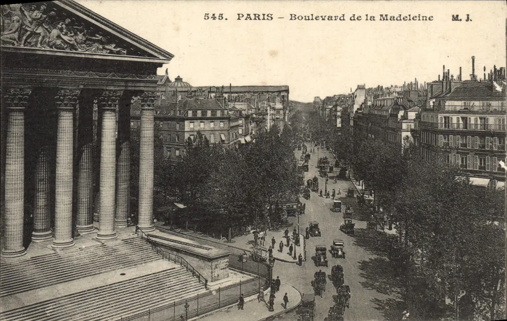 Paris — Boulevard de la Madeleine — éditeur M.J. n° 545 - Frente