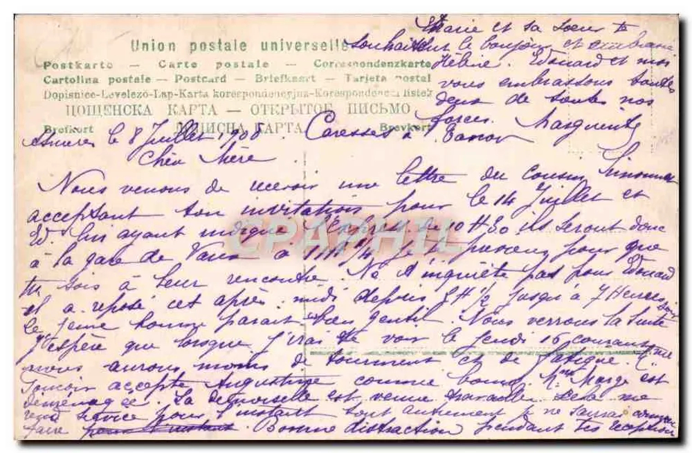 Weiße Rose — Schwarz-Weiß-Fotografie — Universal Postal Union - Rückseite