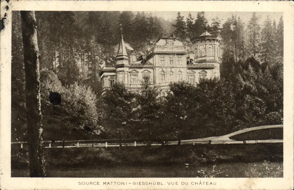 Fonte Mattoni-Giesshübl — Vista do castelo — editor desconhecido, número de série não visível - Frente