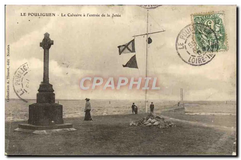 Le Pouliguen - Der Calvaire an der Einfahrt zur Jetée - Verlag A. Thurel, Nantes - Vorderseite