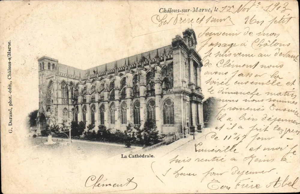 Châlons-sur-Marne — A Catedral — G. Durand, fot. edit., Châlons-s/Marne - Frente