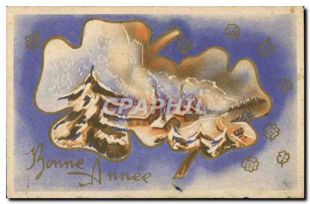 Schneebedeckte Berglandschaft — Frohe Weihnachten — Verlag nicht sichtbar - Vorderseite