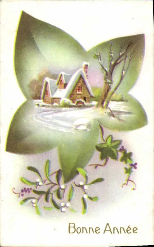 Snowy Castle — New Year's Card — publisher unknown - Front