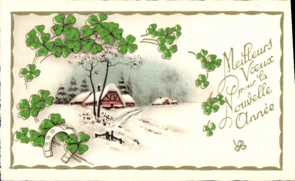 Paisaje invernal — Mejores deseos para el Año Nuevo — - Anverso